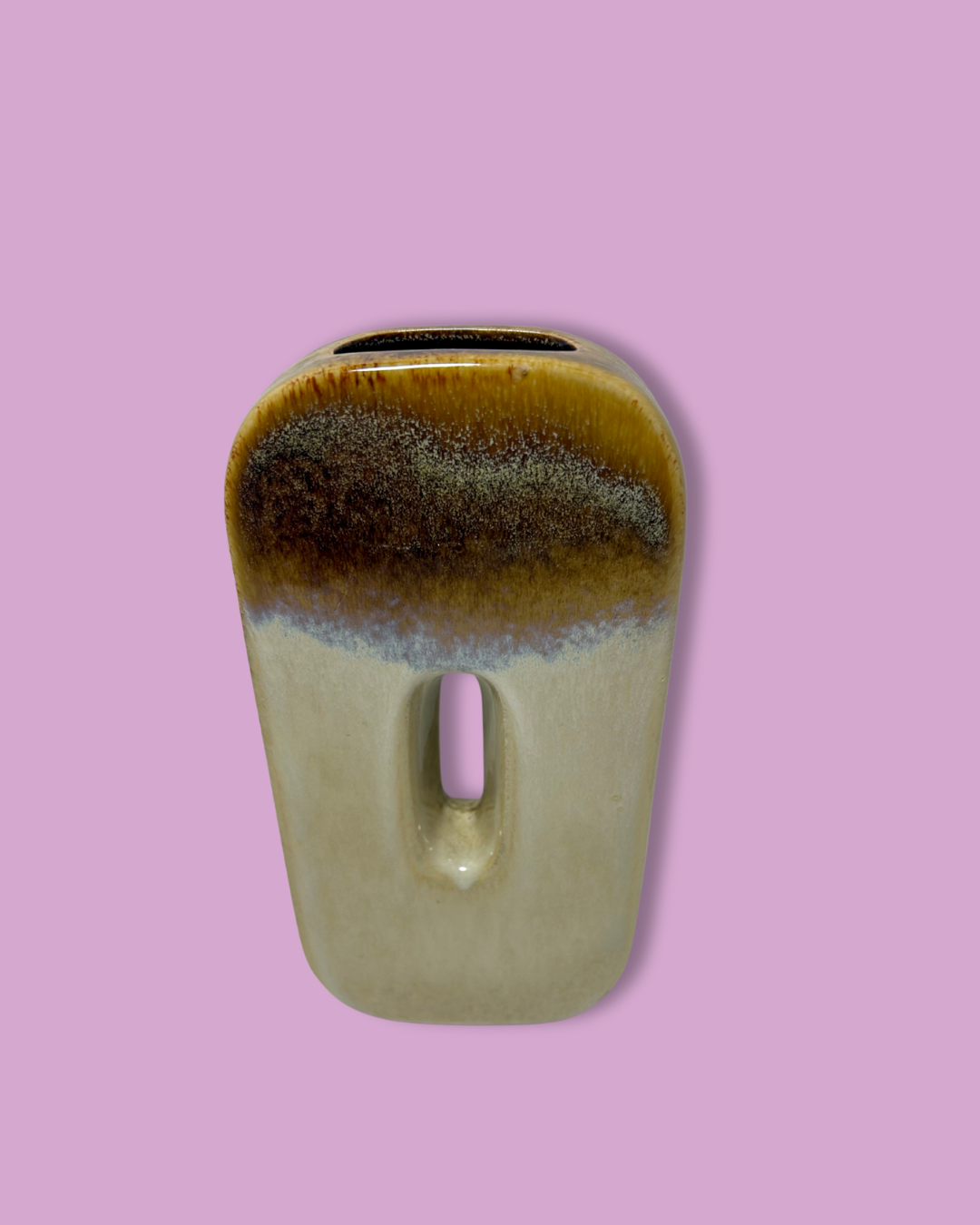 'O' Shaped Ceramic Drip Glaze Pottery Vase