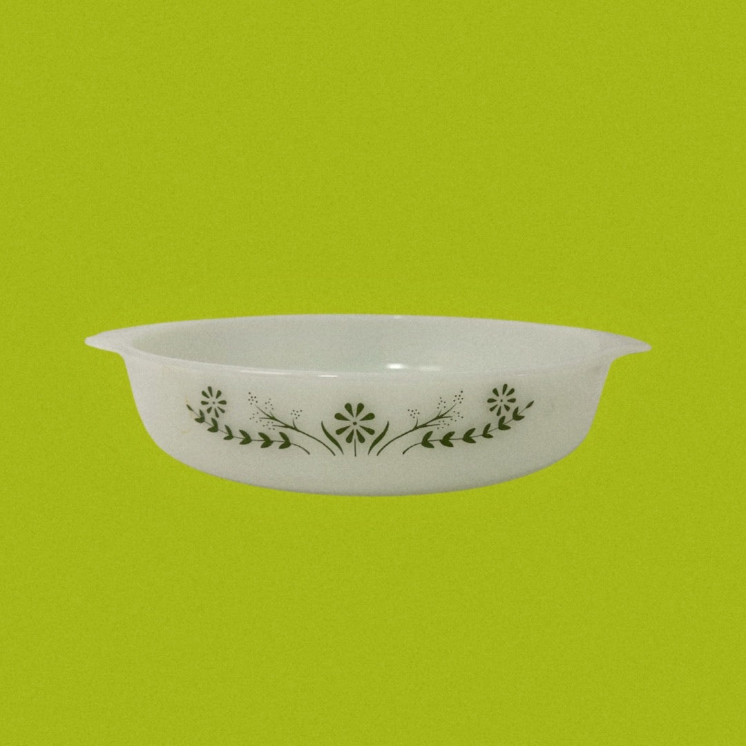 Vintage Glasbake Green Daisy Baking Dish