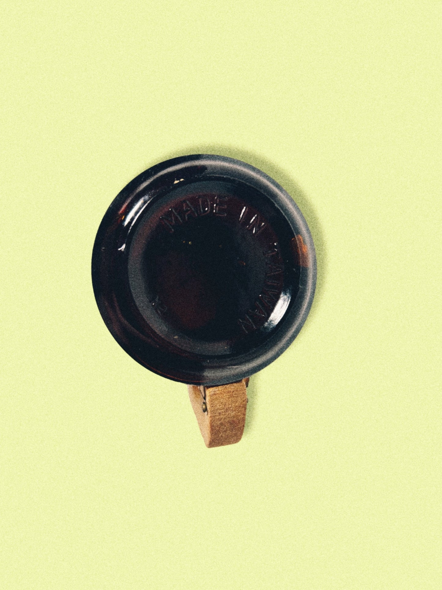 Vintage Amber Mug with Wooden Handle