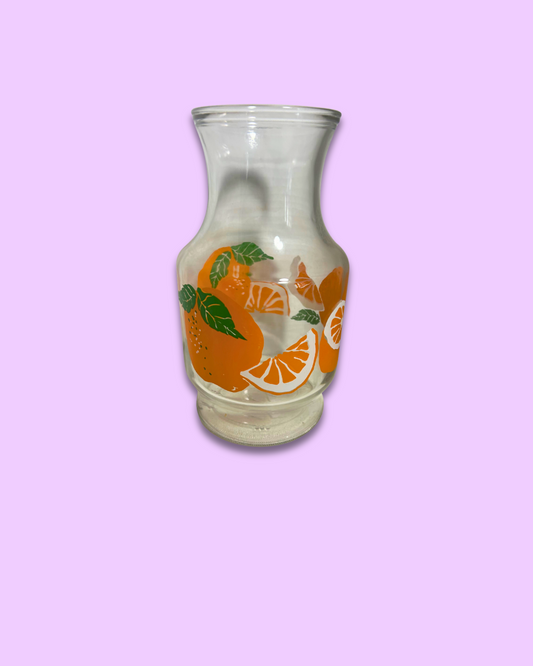 Vintage Anchor Hocking "Oranges & Leaves" Orange Juice Carafe