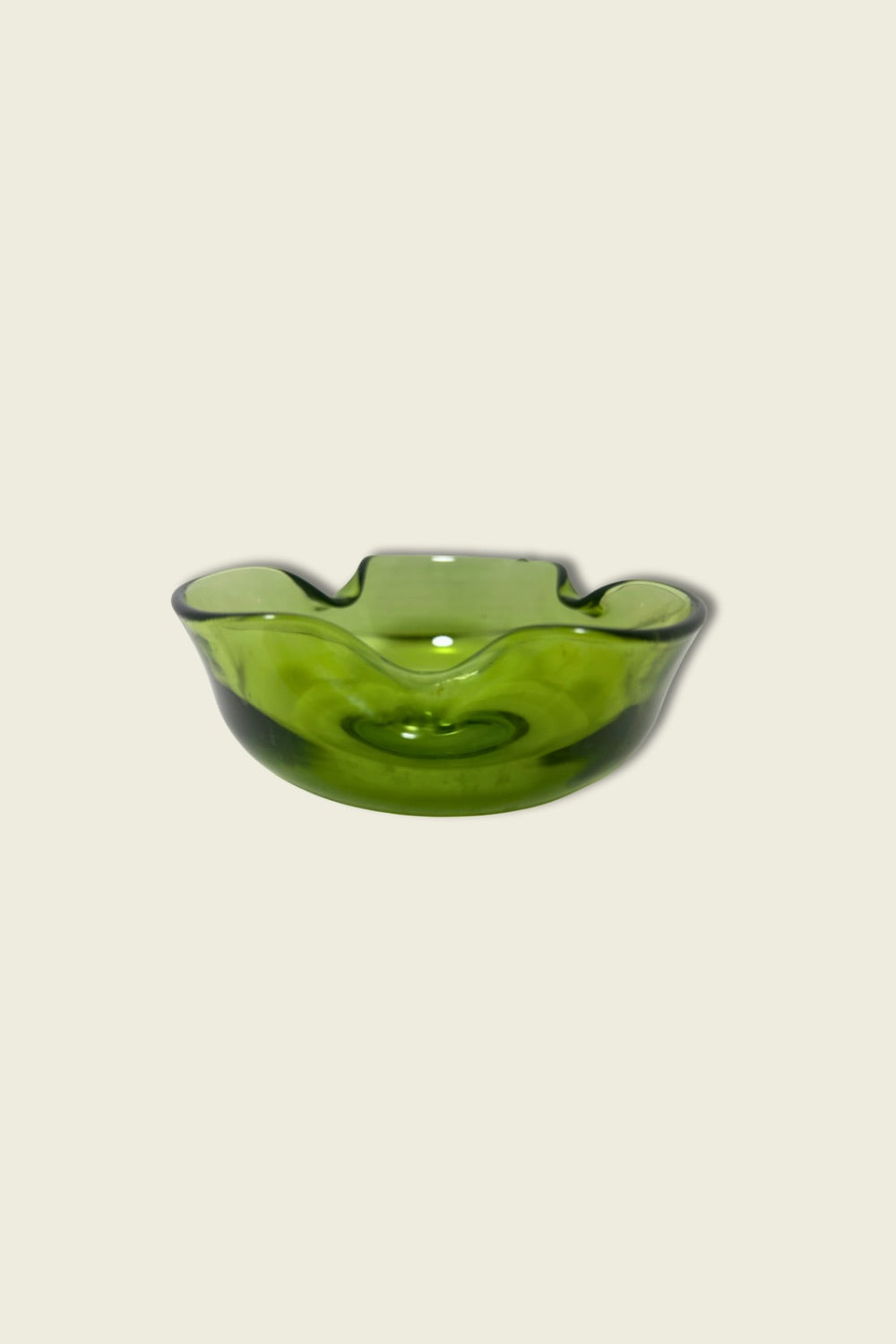 Vintage Anchor Hocking Avocado Green Dip Bowl c.1970s
