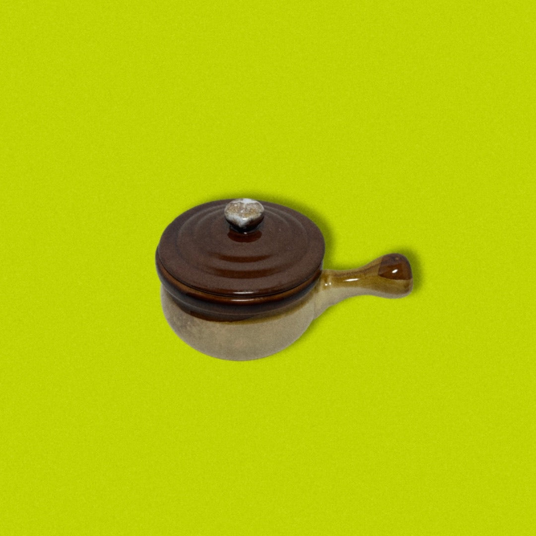 Vintage Two Tone Mini Stoneware Pot