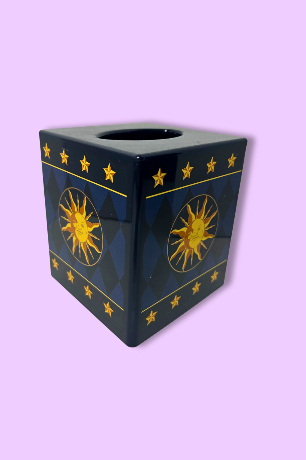 Vintage 1990s/Y2K Celestial Sun, Star, and Moon Tissue Box Cover