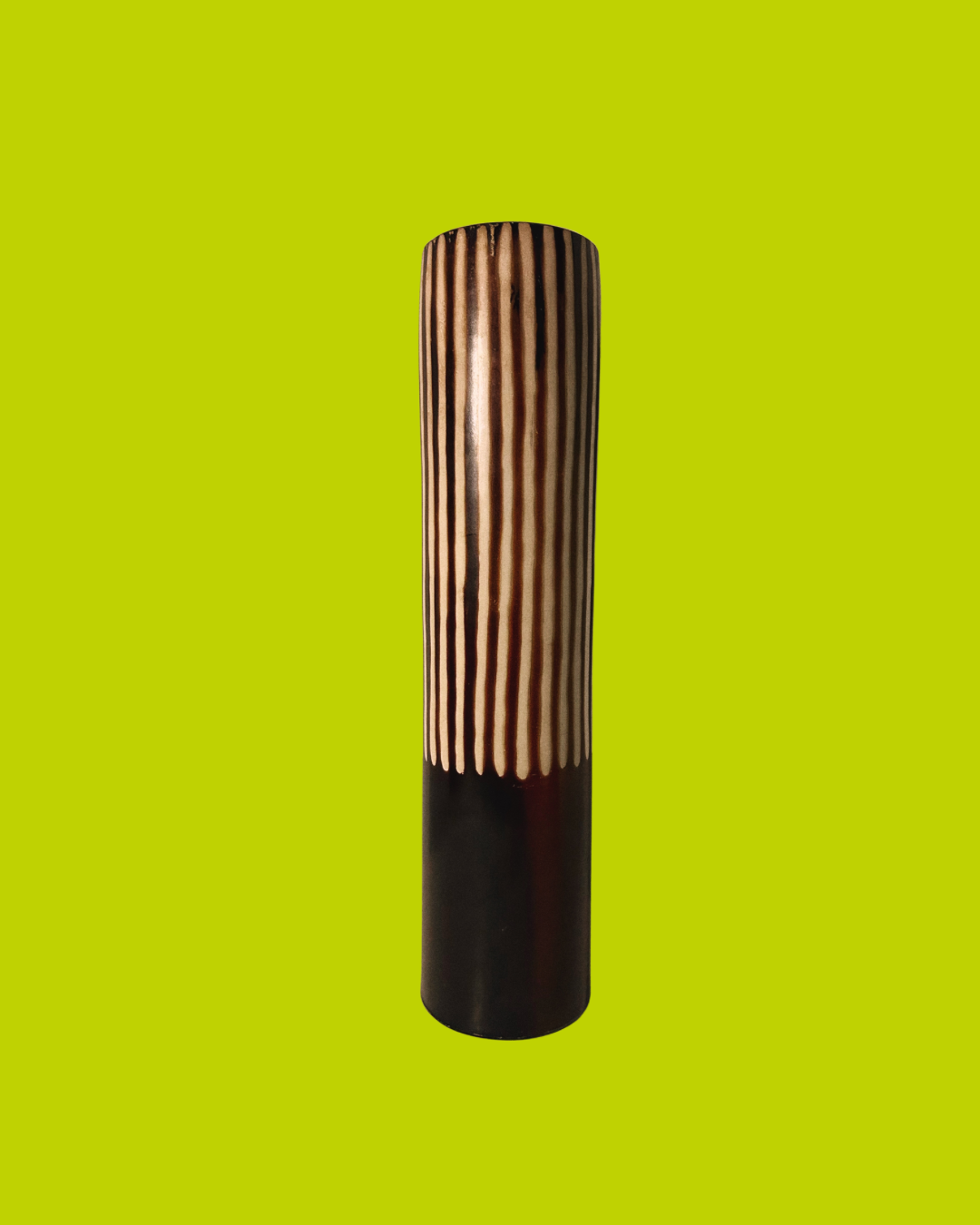 Jose Sosa Peruvian Handmade Tall Brown Striped Vase