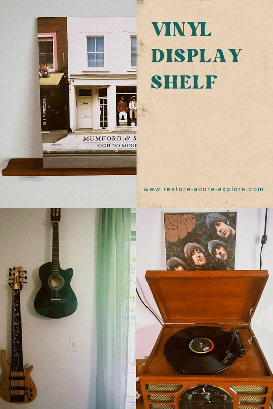How I Turned a Thrifted Piece of Wood into a Vinyl Record Display Shelf