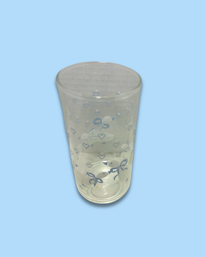 Vintage Libbey Crisa Blue Geese & Hearts Tumbler