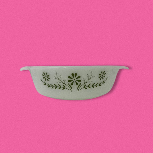 Vintage Glasbake Green Daisy Baking Dish