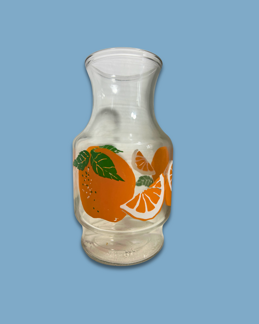 Vintage Anchor Hocking "Oranges & Leaves" Orange Juice Carafe
