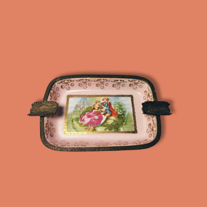 Vintage Arnart Handpainted Porcelain Ashtray from Japan