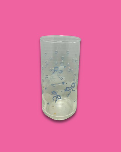 Vintage Libbey Crisa Blue Geese & Hearts Tumbler