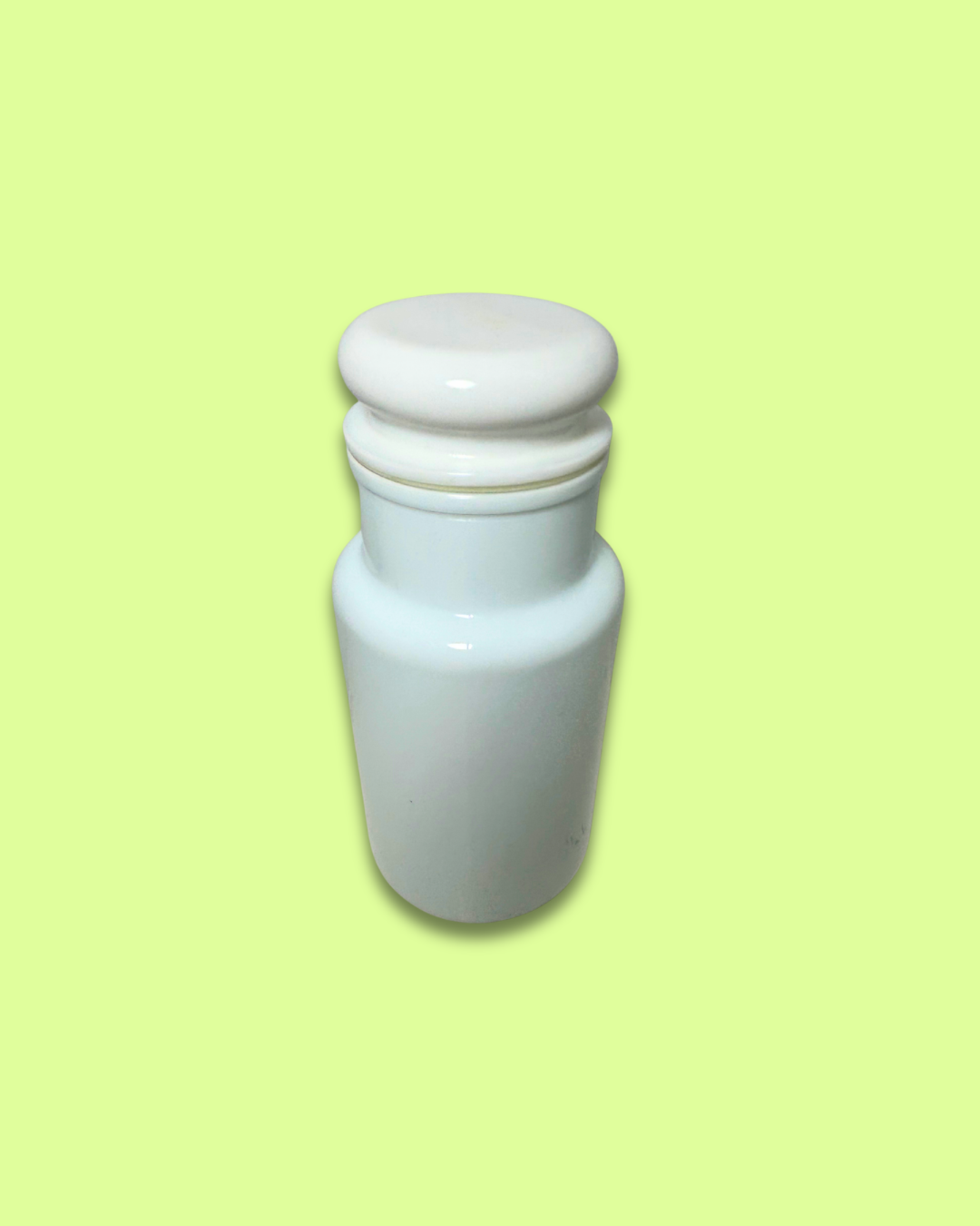 Vintage Italian White Milk Glass Apothecary Jar 1970s