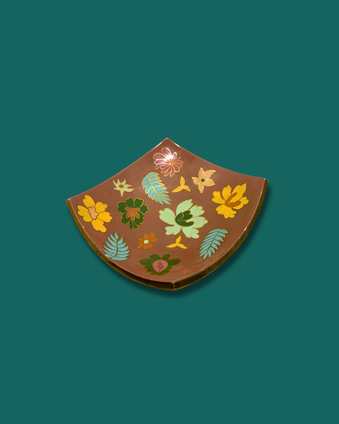 Groovy 1970s Hand Made, Hand Painted Stangl Style Ceramic Dish