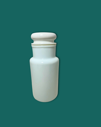 Vintage Italian White Milk Glass Apothecary Jar 1970s