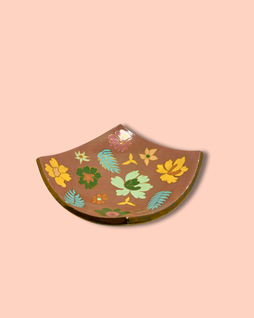 Groovy 1970s Hand Made, Hand Painted Stangl Style Ceramic Dish