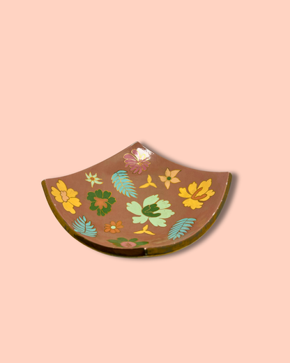 Groovy 1970s Hand Made, Hand Painted Stangl Style Ceramic Dish