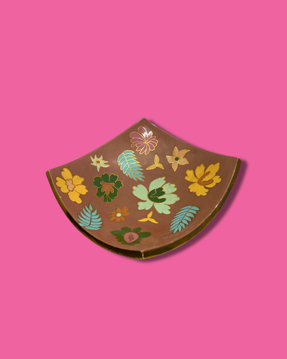 Groovy 1970s Hand Made, Hand Painted Stangl Style Ceramic Dish