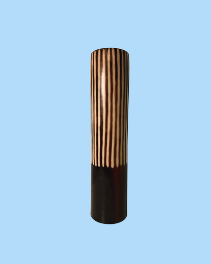 Jose Sosa Peruvian Handmade Tall Brown Striped Vase