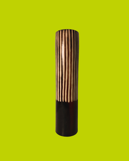Jose Sosa Peruvian Handmade Tall Brown Striped Vase