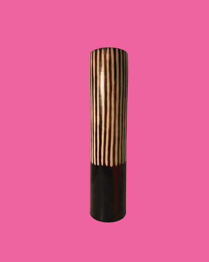 Jose Sosa Peruvian Handmade Tall Brown Striped Vase
