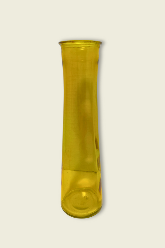 Yellow transparent boot on a beige background